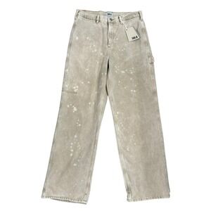 NEW Dala Carpenter Jeans Womens 32 Drought Tan Bleached Organic Workwear